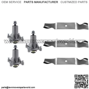 54" Deck Lawn Mower Spindle & Blade Kit Fits Husqvarna GT 2254