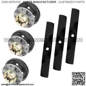 48" Deck Spindle w/Pulley Blade Kit for John Deere GT242 GT262 GT275 LX186 LX188
