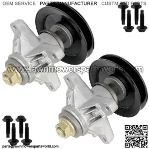 2 Spindle Assembly W/ Pulley For MTD Cub Cadet LT1024 LT1050 Round shape Blade