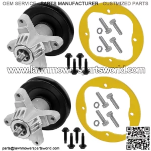 2 Spindle Assy w/ Deck Ring For MTD Cub Cadet 918-04474 918-04474A 918-04474B