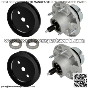 2 Spindle Assembly W/Pulley 48" Deck For John Deere X360 X500 X520 X530
