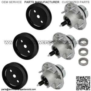 3 Spindle Assembly W/Pulley 48" Deck For John Deere X738 X739 X754 X758