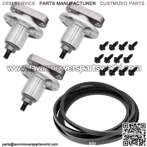 3 Kit for John Deere Spindle Gy20785 Gy20050 285093 Belt GX20305 Gy20571 265828