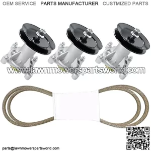 Deck Rebuild Kit for Husqvarna Craftsman 54" Decks GTH2654T LGT24K54 YTH2454, 3 Spindles 187292 192870 532187292, 3 Pulleys 129861 153535 173436 532173436, 1 Belt 196103 53219610 532196103 587686701
