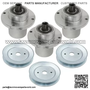 54" Deck Spindles with 5.78" OD Pulleys for Hustler RD Fastrak FR691 FT691 Mower