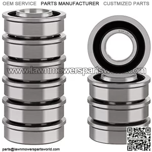 10 Pack ID 3/4" x OD 1-3/8" Lawn Mower Wheel Flanged Bearing Replacement for JD AM118315, AM127304, 110513, 251-210, Gravely 011193, 741-0141, Case IH-384881-R93 ?? Bobcat 2188123-03 Etc.