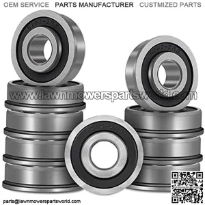 10pcs Flanged Ball Bearings 5/8" x 1-3/8" x 1/2" For Lawn Mower, Wheelbarrows, Carts & Hand Trucks Wheel Replacement For JD AM118315, AM35443, 215-038, 215-061 Etc.