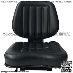 Universal Tractor Seat With Sliding Tracks Waterproof High-Quailty PVC Suspension Seat with Trapezoid Backrest UTV/ATV Mini Digger Mower Forklift Seat Black