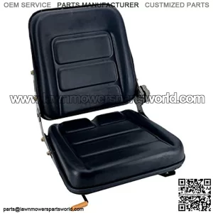 Forklift Seat Adjustable Tractor Seat ATV Seat Suspension Mower Seat Adjustable Back Seat Angle Waterproof PVC for Tractor/Skid Loader/Mower/UTV/ATV/Heavy Mechanical Seat (Black)