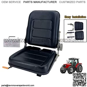 Lawn Mower, Garden Tractor UTV/ATV Seat Universal Tractor Seat Replacement Forklift Seat thickly-Padded Suspension Seat Fits Excavator Forklift, Tractor/Skid Loader 15.4"x 15"x 18.9"