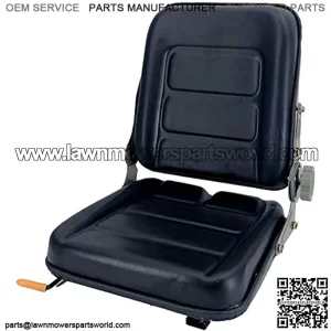 Forklift Seat Suspension Tractor Seat PVC with 140?? Adjustable Back Angle Fits Excavator Forklift, Tractor, Skid Loader, Backhoe Dozer Telehandler Heavy Mechanical Seat Black