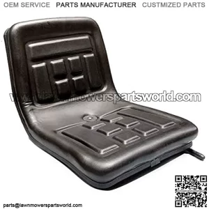 Lawn Mower Tractor Seat with Back Rest, Garden Tractor UTV/ATV Seat PVC Universal Mount, Sliding Track, a Drain Hole, Thick-Padded, Adjustable Waterproof (Black)