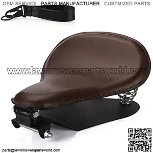 LKV 13.38" Motorcycle Solo Driver Seat Leather Cushion with Seatbase Spring Bracket Kits Replacement for Harley Davidson Sportster XL 1200 883 48 Chopper Bobber Seats Custom