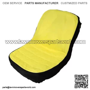 Riding Lawn Mower Cushioned Seat Cover LP92334 for John Deere Mower Tractor & Gator Weatherproof Seats up to 18" High Oxford 300D Fabric with Convenie