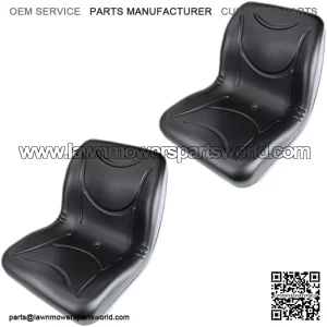 Two E-AM126149 (2pcs) Black Seats for John Deere Gator w/Drain Hole (M-Gator, E, Turf, TX 4X2, TH Turf, XUV550, 4X4 HPX, 4X2 Trail, 6X4 Trail ++)