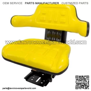 New Yellow Seat w/ Adj Angle Base Tracks/Suspen Fits John Deere Tractor