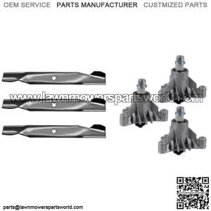 Blades & Spindles Kit for 50" Deck Craftsman, Fits Husqvarna, Poulan 143651, 137