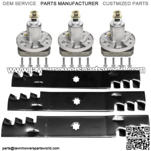 Deck Mulch Blade Spindle Kit for John Deere 48" Cut Deck L120 L130 Lawn Mower