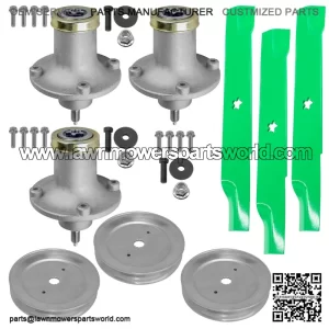 52" Deck Spindle w/Pulley & Blade Redmax CZT52 / Jonsered Z52XF / Dixon Ultra 52