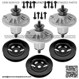 48-Inch Deck Spindle & Pulley Assembly for John Deere 44L777 Z245 EZtrak Residential Mower