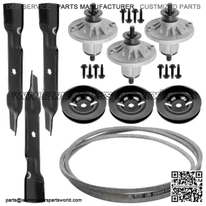 48-Inch Deck Spindle Pulley Blade Belt Kit for John Deere 44L777 Z245 EZtrak Residential