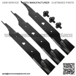 187254 187256 54-Inch Deck Blades Kit with Bolts for Craftsman Poulan Ayp/Electrolux