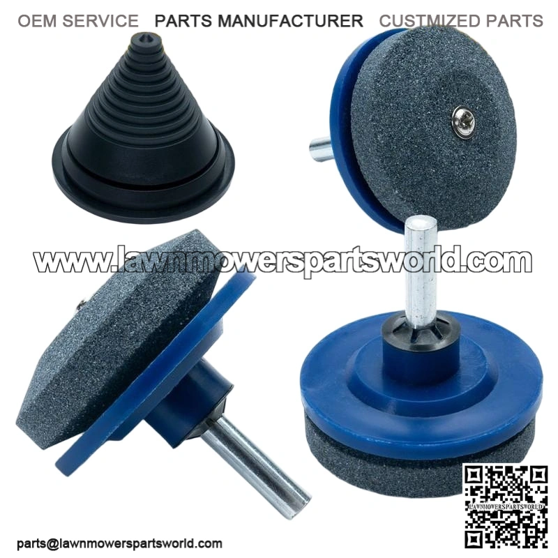 (3pc) Lawn Mower Deck Blade Sharpener Kit with Free Balancer for Mowers